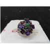 Image 2 : New Amethyst Garnet Opal Center 14K Gold Plated Sterling 