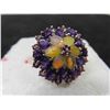 Image 2 : New Cocktail Ring with Fire Opal Amethyst and Rodolite Garnet All