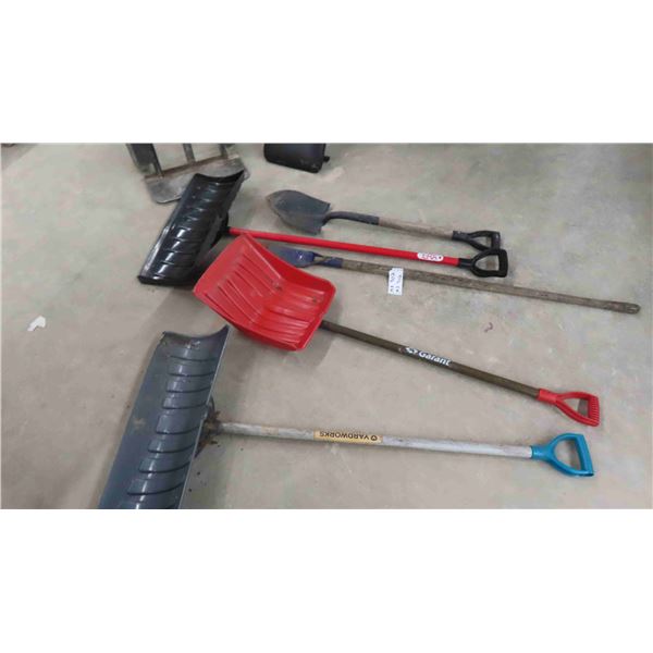 5 Yard Tools ; Spade, Chipper, 3 Shovels