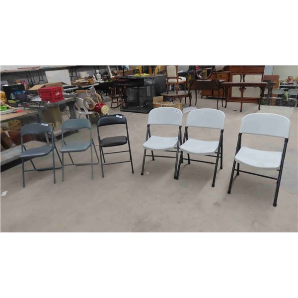 6 Folding Chairs - 2 Styles