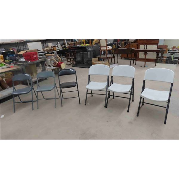 6 Folding Chairs - 2 Styles