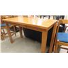 Image 2 : Table with Drawer - 1 leg needs repair 28" x 37" x 60" & 4 High Style Chairs