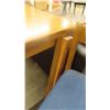 Image 8 : Table with Drawer - 1 leg needs repair 28" x 37" x 60" & 4 High Style Chairs