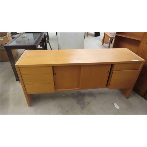 Oak Credenza 19  x 29.5  x 66  