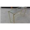 Image 2 : Glass + Brass Stand / Sofa Table 14" x 29" x 44"