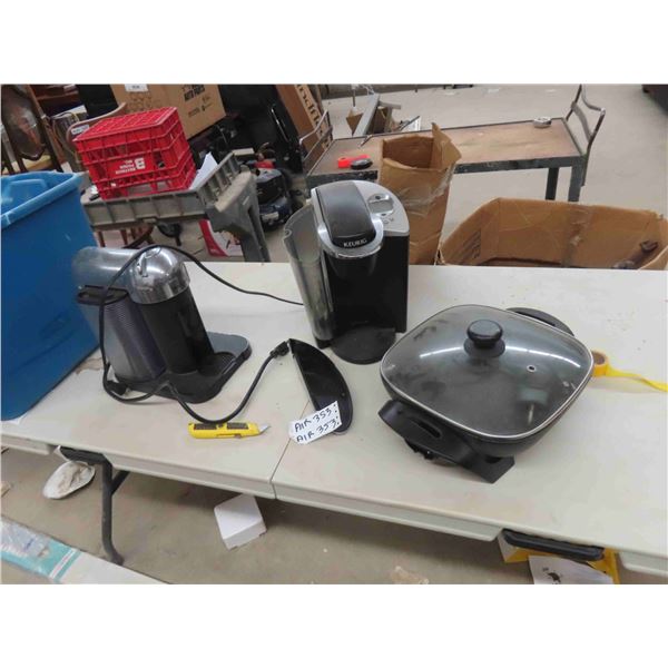 Electric Frying Pan, Keurig Coffee Maker, Nespresso + Tub 