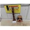 Image 1 : Wood Carved Todem Pole Display 20" Tall & Carved Tribal Mask -