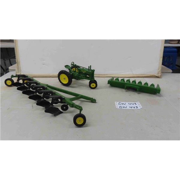 Ertl John Deere Die Cast Tractor + Implements