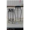 Image 1 : 2 Metal Wrought Iron Plant Stands ; 22" + 24" Tall 