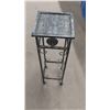 Image 4 : 2 Metal Wrought Iron Plant Stands ; 22" + 24" Tall 