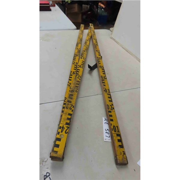 Vintage Surveyor's Measuring Stick  Meters / Inches 