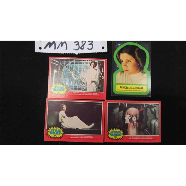 1977 Vintage Star Wars Trading Card with Sticker ( Princess Leia ) (4) 