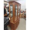 Image 2 : 2 Piece Oak China Cabinet Lights Up 77'' x 55'' x 14''