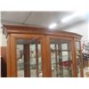 Image 3 : 2 Piece Oak China Cabinet Lights Up 77'' x 55'' x 14''
