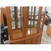 Image 4 : 2 Piece Oak China Cabinet Lights Up 77'' x 55'' x 14''