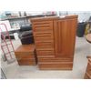 Image 5 : 6 Piece Modern Oak Bedroom Suite : Dresser 54'' x 36'' x 18'' , 
