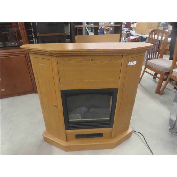 Oak Fireplace with Electric Heater 38'' x 39'' x 10'' 