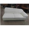 Image 1 : White Leather Chaise Style Couch 72''