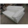 Image 2 : White Leather Chaise Style Couch 72''