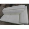 Image 3 : White Leather Chaise Style Couch 72''