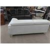 Image 5 : White Leather Chaise Style Couch 72''