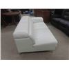 Image 6 : White Leather Chaise Style Couch 72''