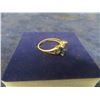 Image 4 : Ladies 10Kt Yellow Gold Ring with 1 Antique Cushion Shape Blue