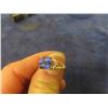 Image 6 : Ladies 10Kt Yellow Gold Ring with 1 Antique Cushion Shape Blue