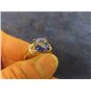 Image 8 : Ladies 10Kt Yellow Gold Ring with 1 Antique Cushion Shape Blue