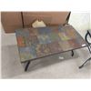 Image 3 : Wrought Iron Coffee Table 19'' x 24'' x 48'' , 2 End Tables 23