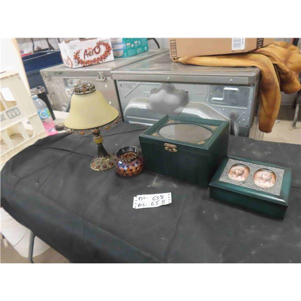 Table Lamp , Vase , Picture Boxes