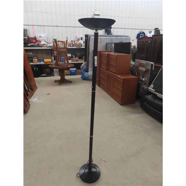 Modern Floor Lamp, Wood Stool