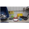 Image 1 : Kitchen Wares; Storage Containers, Cake Pans, Rolling Pin, 2 Totes with Lids, 