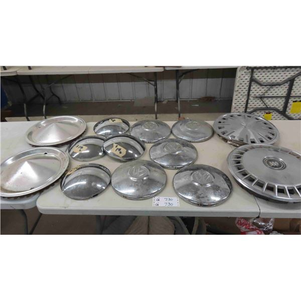 13 Hubcaps; Chrysler, Volkswagen