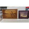 Image 1 : 3D Look Wooden Picture 19" x 29.5" , Wooden Framed Picture 16" x 19.5" - Farm Scene