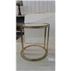 Image 2 : Brass Lamp, 2 Round Glass / Brass Nesting Tables