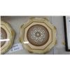 Image 2 : 2 Tier Shelf 10"x 14" x 27.5", Decorative Wood Corner Shelf, 2 Framed Doilies