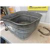 Image 2 : Galvonized Tub , 2 Pails , 8 Horse Shoes 