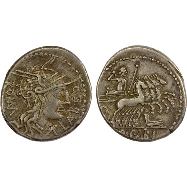 ROMAN REPUBLIC: Q. Fabius Labeo, AR denarius (3.97g), Rome, 124 BC, VF