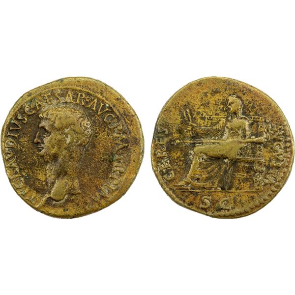 ROMAN EMPIRE: Claudius, 41-54 AD, AE as (12.43g), Rome, 41-50 AD, VF
