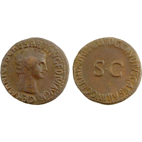 ROMAN EMPIRE: Germanicus, died 19 AD, AE as (11.00g), Rome, 50-54 AD, VF