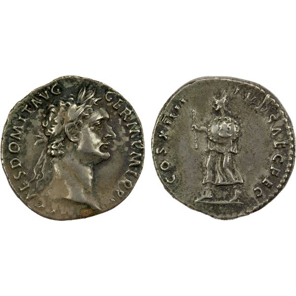 ROMAN EMPIRE: Domitian, 81-96 AD, AR denarius (3.36g), Rome, 88 AD, VF