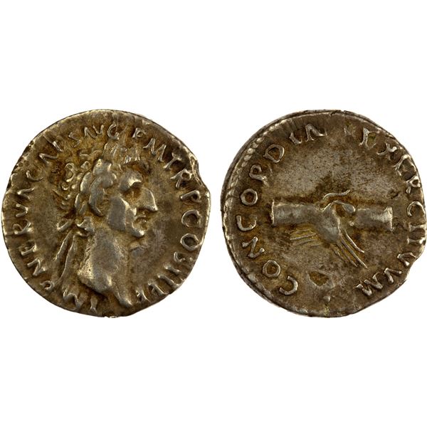 ROMAN EMPIRE: Nerva, 96-98 AD, AR denarius (2.88g), Rome, 96 AD, VF