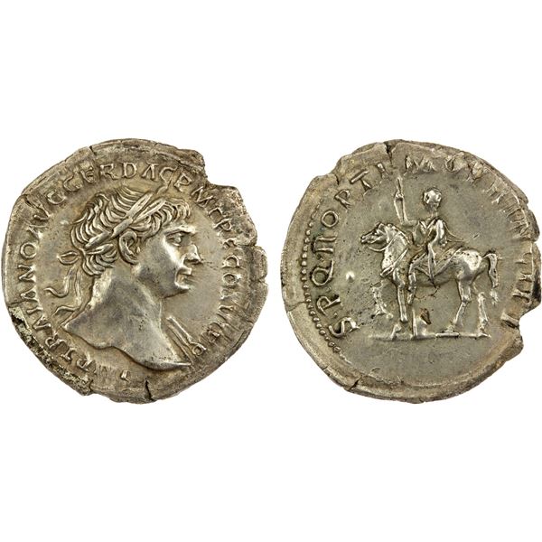 ROMAN EMPIRE: Trajan, 98-117 AD, AR denarius (3.16g), Rome, 112-114 AD, VF-EF