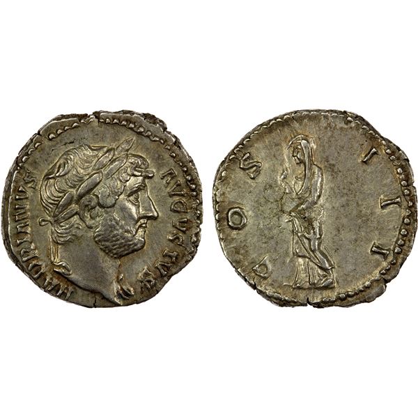 ROMAN EMPIRE: Hadrian, 117-138 AD, AR denarius (3.32g), Rome, 126-127 AD, VF-EF