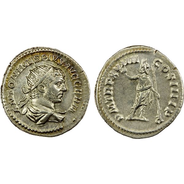 ROMAN EMPIRE: Caracalla, 198-217 AD, AR antoninianus (5.33g), Rome, 216 AD, VF