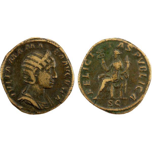 ROMAN EMPIRE: Julia Mamaea, augusta, 222-235 AD, AE sestertius (18.32g), Rome, VF