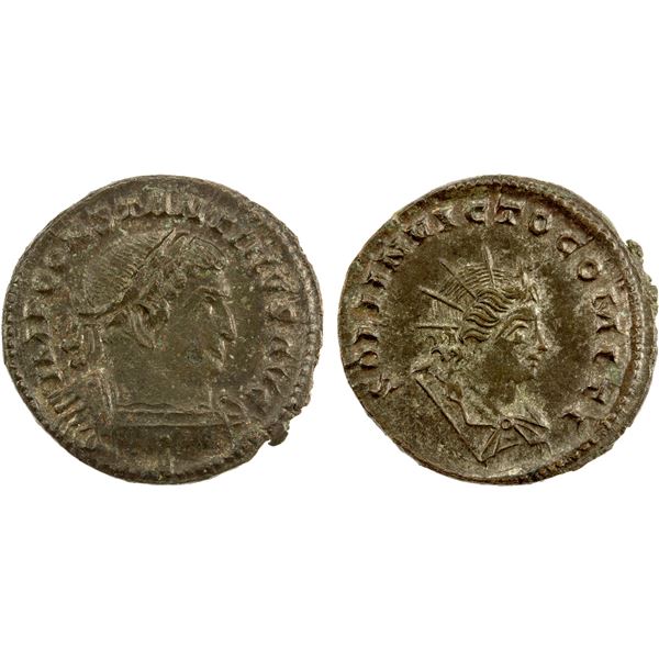 ROMAN EMPIRE: Constantine I, 307-337, silvered AE follis (4.67g), Treveri (Trier), 310-313 AD, EF