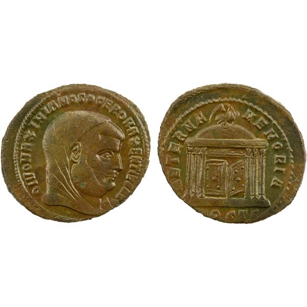 ROMAN EMPIRE: Divus Galerius, died 311 AD, AE follis (5.78g), Ostia, EF