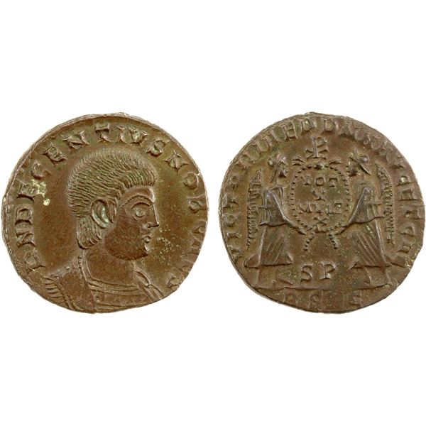 ROMAN EMPIRE: Decentius, 350-353 AD, AE2 (3.89g), Lugdunum (Lyon), EF